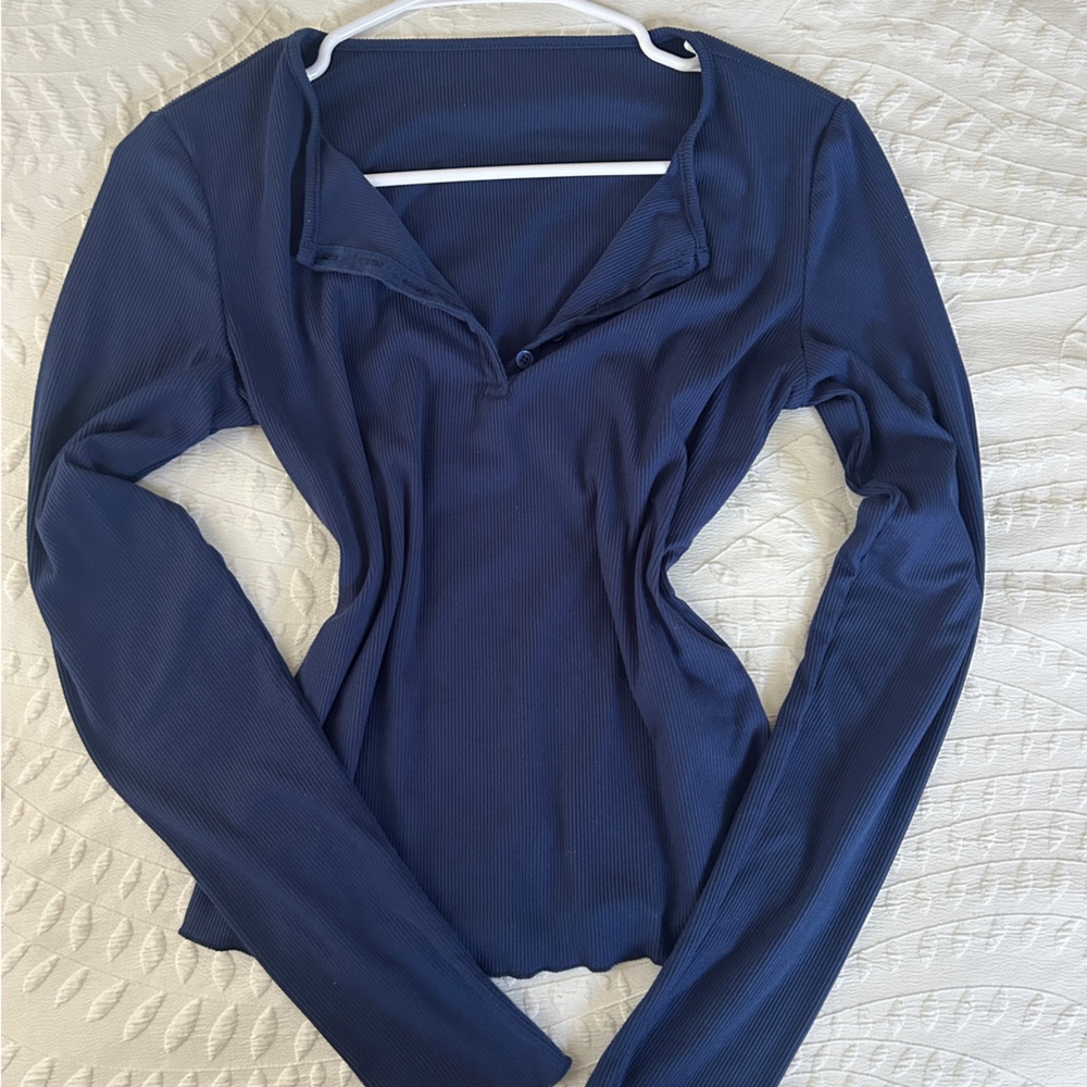Navy Long Sleeve Top